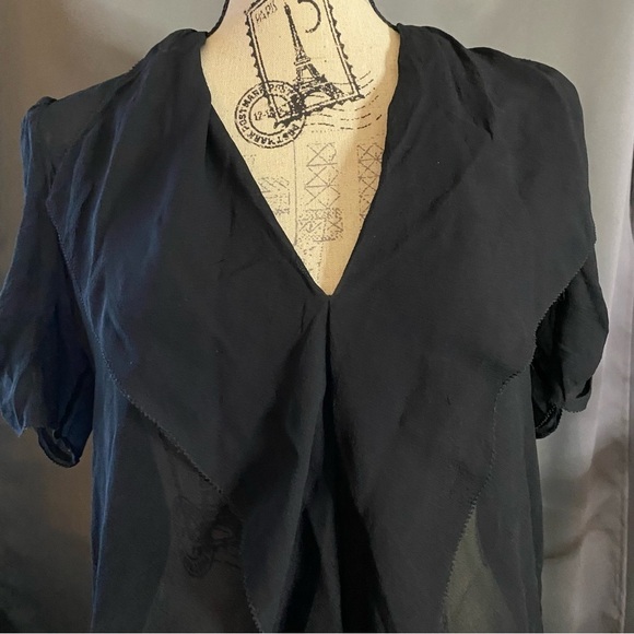 Topshop Gingham Sweetheart Dress Navy White Peek-a-Boo Tie Front Open Front - Picture 4 of 8